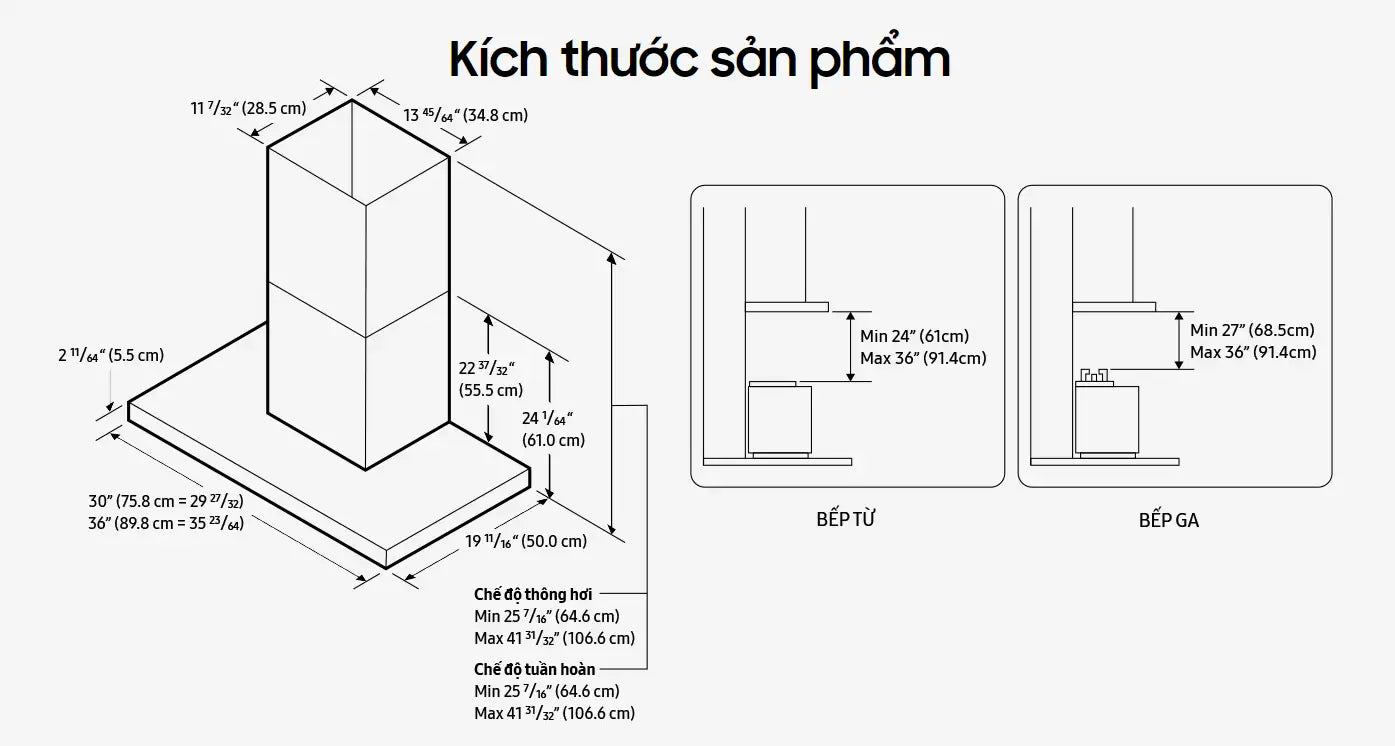 三星 NK36CB665WWHSV 訂製壁掛式抽油煙機 白色