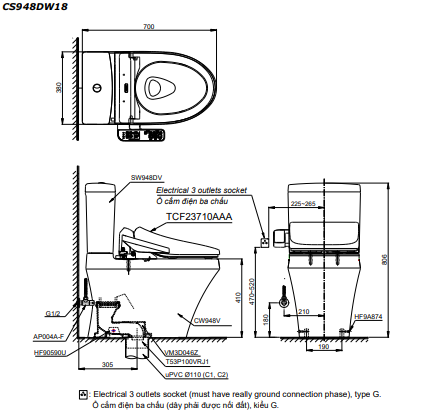 TOTO Electronic Toilet CS948DW18 Washlet Cover TCF23710AAA C2 Simple