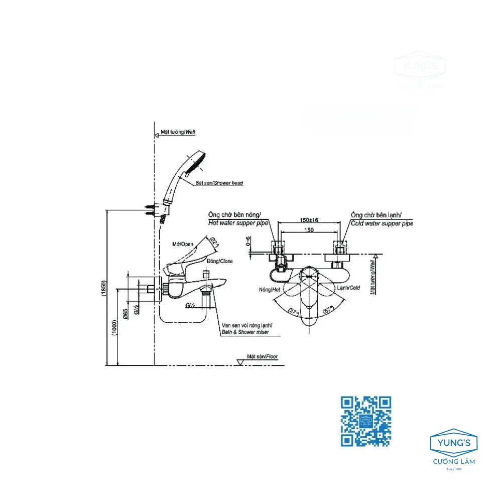 Tbg01302Va Dgh108Zr Sen Tắm Gắn Tường