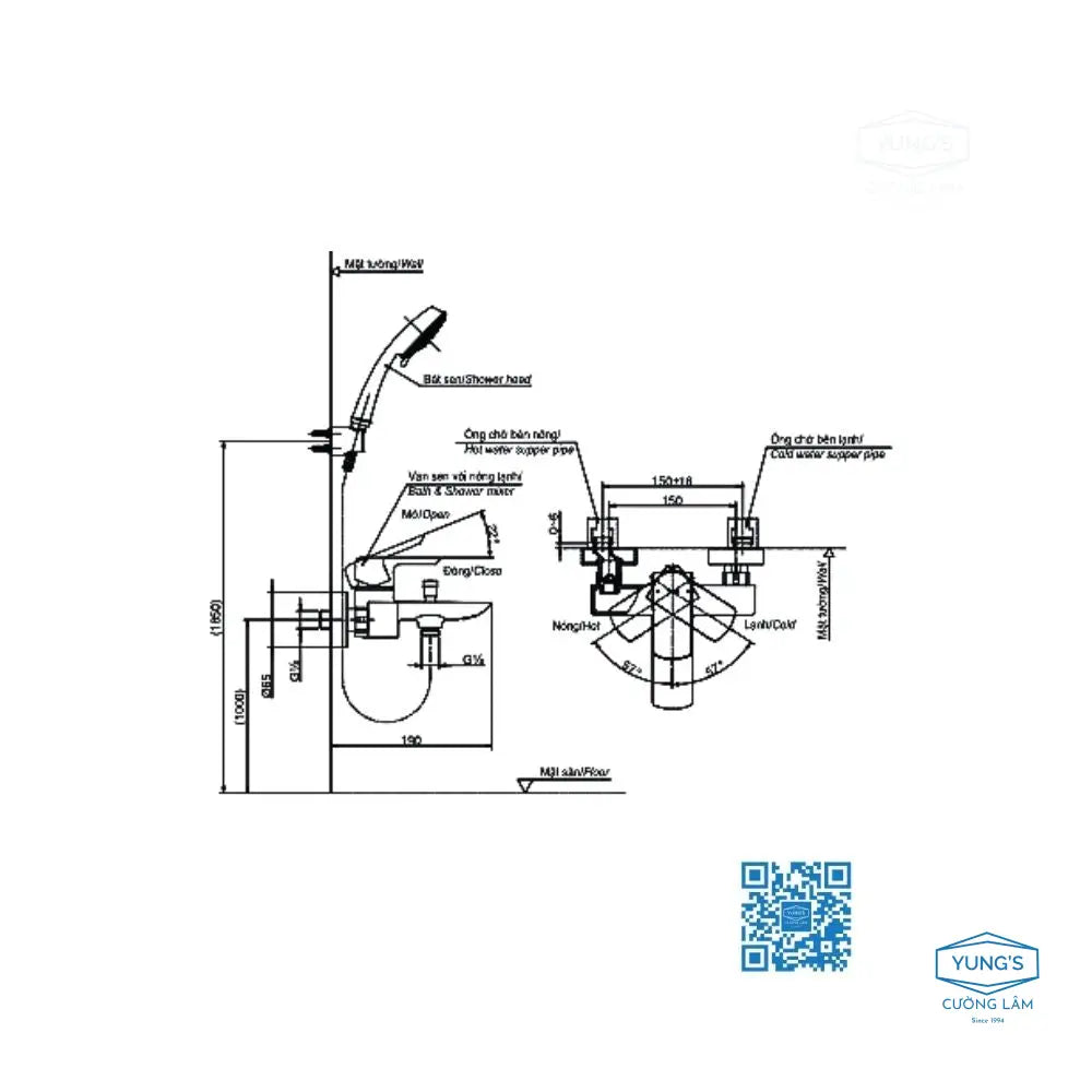 Tbg02302Va Dgh108Zr Sen Tắm Gắn Tường