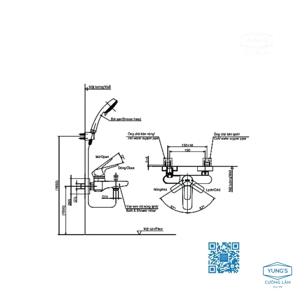 Tbg03302Va Dgh104Zr Sen Tắm Gắn Tường