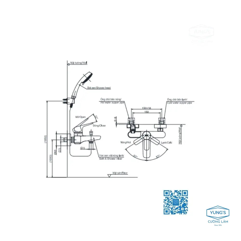 Tbg03302Va Dgh108Zr Sen Tắm Gắn Tường