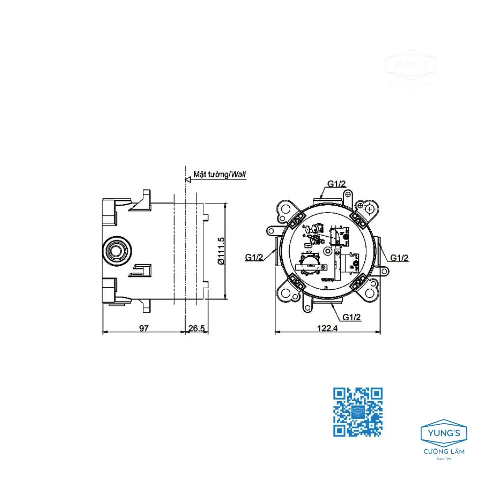 Van gật gù điều chỉnh GE TBG07303VA TBN01001B | Thiết Bị Vệ Sinh TOTO