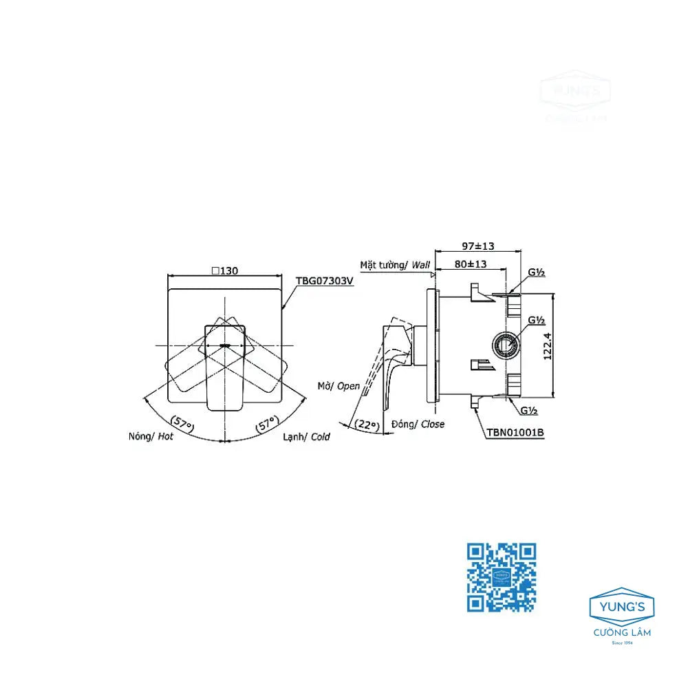 Van gật gù điều chỉnh GE TBG07303VA TBN01001B | Thiết Bị Vệ Sinh TOTO