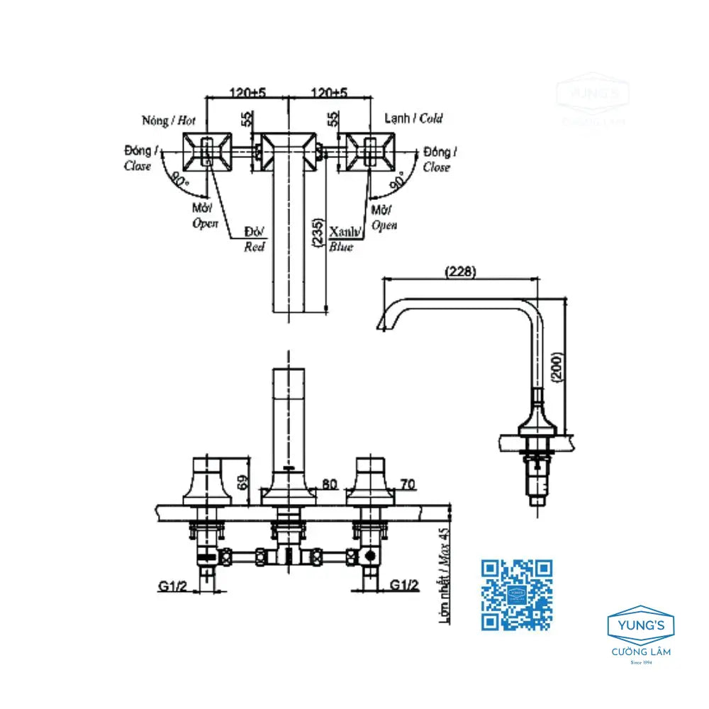 Vòi xả bồn nóng lạnh GC TBG08201B | Thiết Bị Vệ Sinh TOTO