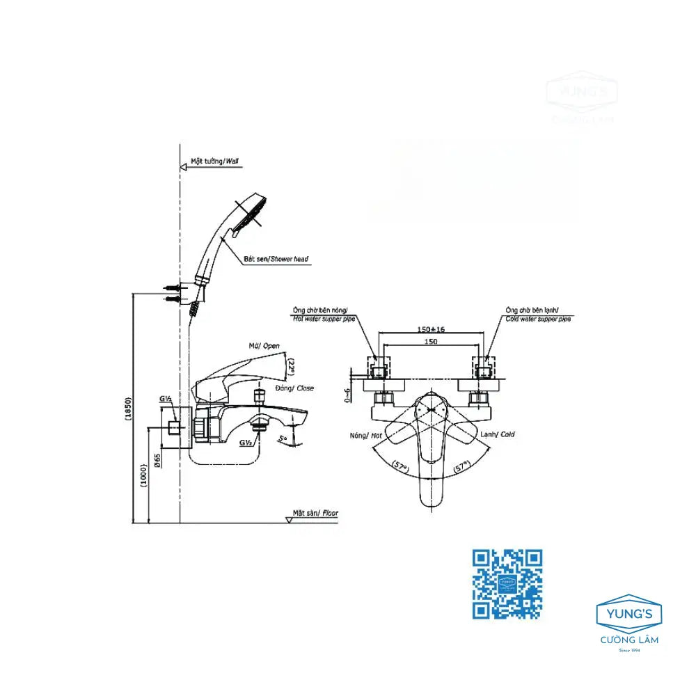 Tbg09302Va Dgh104Zr Sen Tắm Gắn Tường