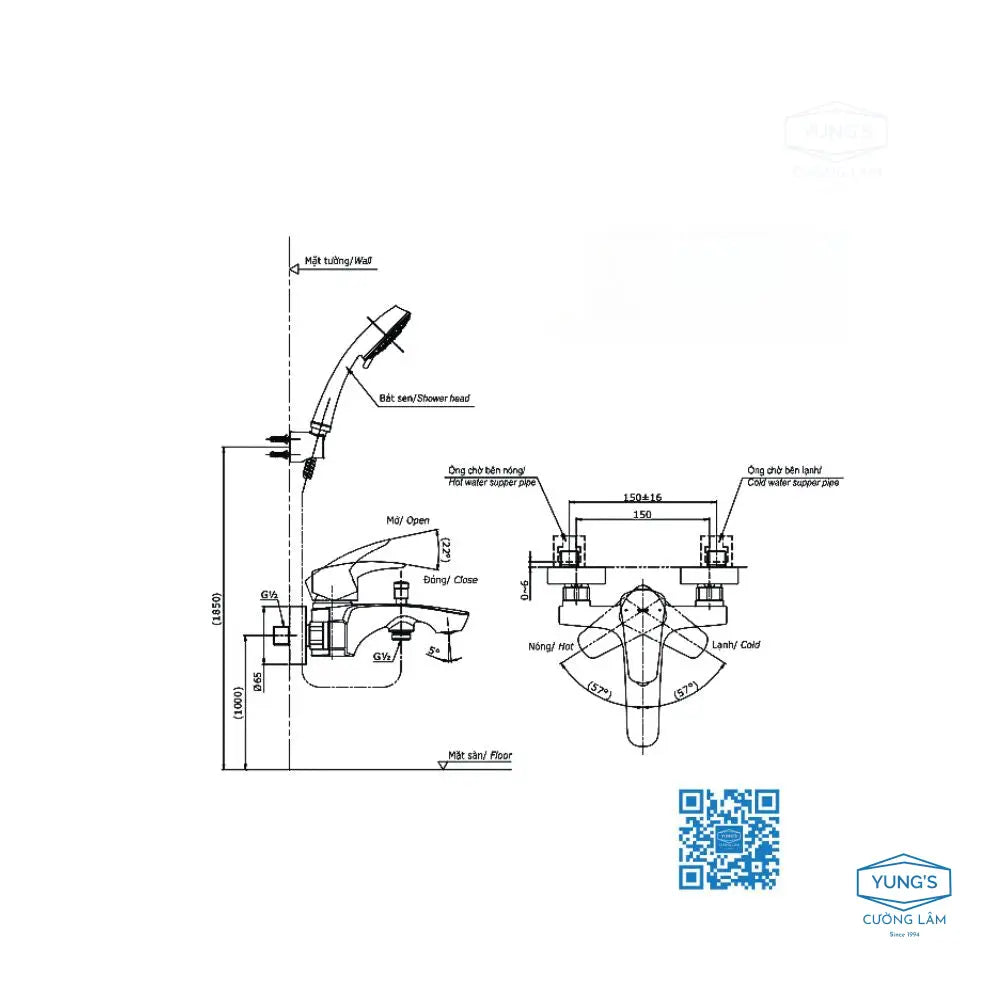 Bộ sen tắm nóng lạnh GM TBG09302VA TBW01010A | Thiết Bị Vệ Sinh TOTO