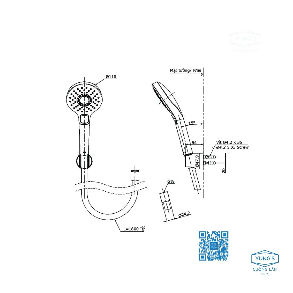 Bộ sen tắm nóng lạnh GM TBG09302VA TBW01010A | Thiết Bị Vệ Sinh TOTO