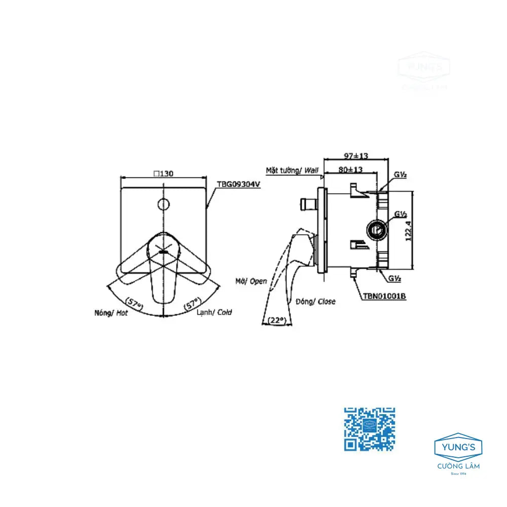 Van gật gù điều chỉnh GM TBG09304VA TBN01001B | Thiết Bị Vệ Sinh TOTO