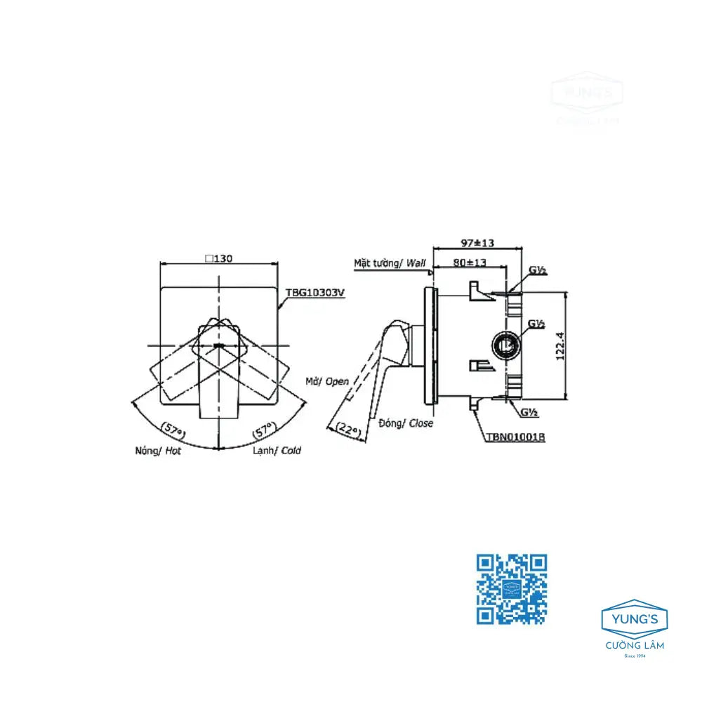 Van gật gù điều chỉnh nóng lạnh GB TBG10303VA TBN01001B | Thiết Bị Vệ …