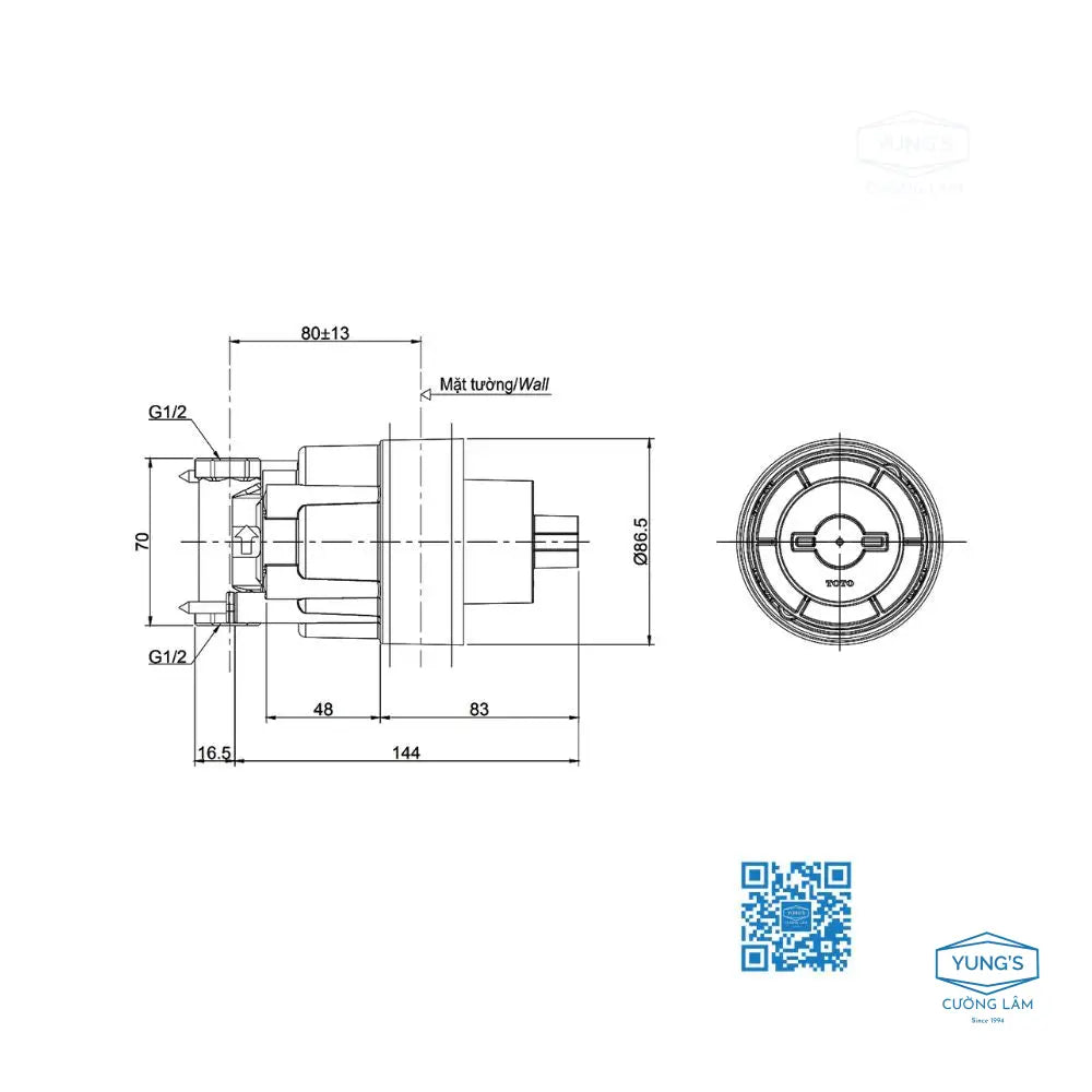 Phụ kiện âm tường TBN01101B | Thiết Bị Vệ Sinh TOTO