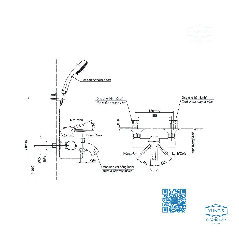 Bộ sen tắm nóng lạnh LN TBS02302V DGH104ZR | Thiết Bị Vệ Sinh TOTO