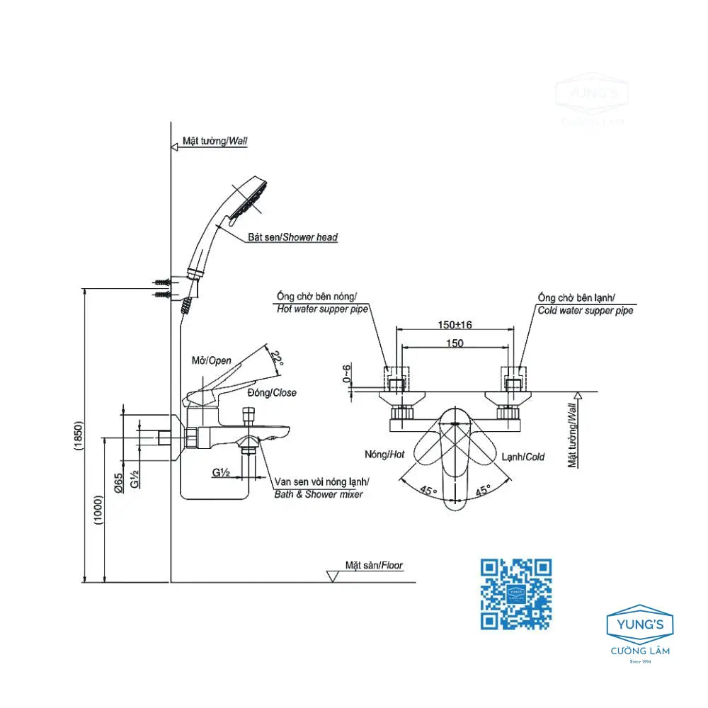 Bộ sen tắm nóng lạnh LF TBS04302V DGH104ZR | Thiết Bị Vệ Sinh TOTO