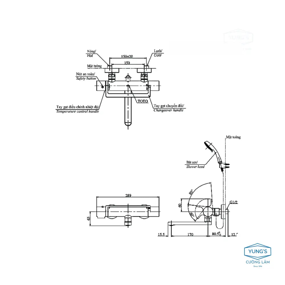 Sen tắm nhiệt độ TBV03429V | Thiết Bị Vệ Sinh TOTO