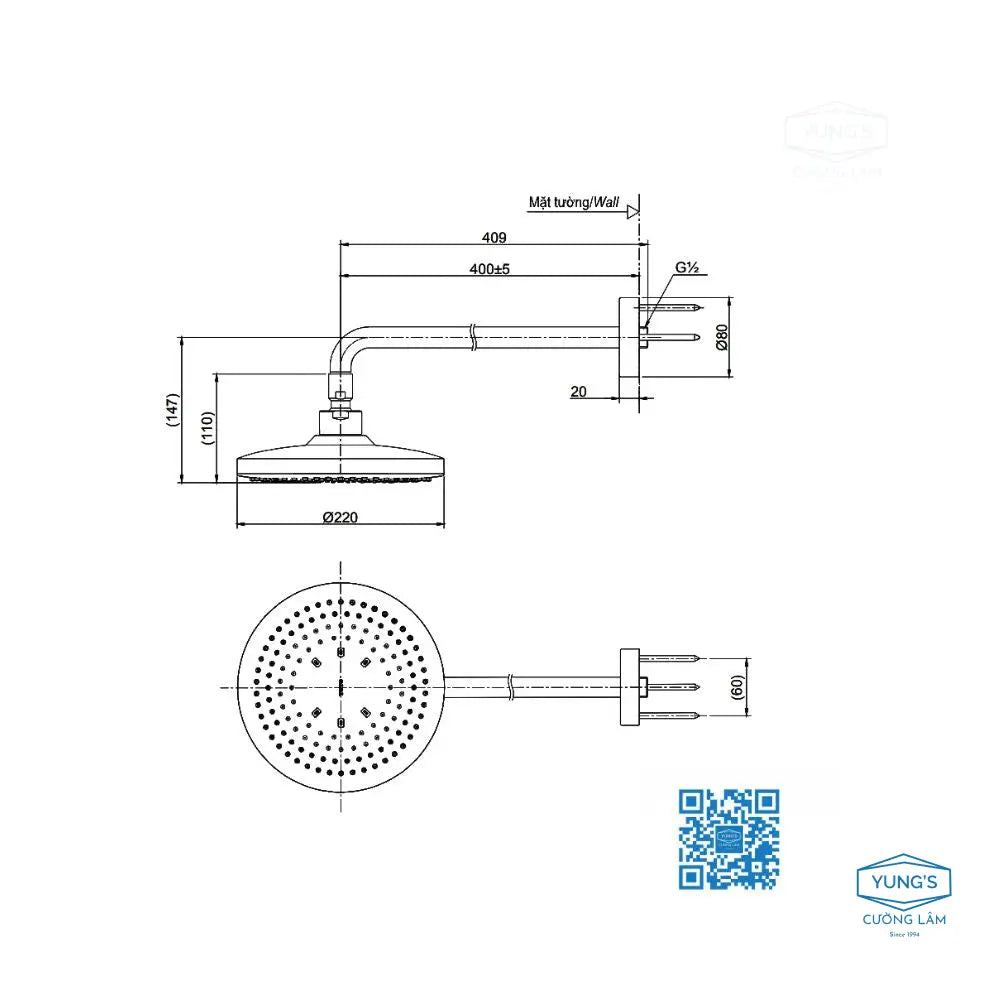 Bát sen gắn tường TBW01003A | Thiết Bị Vệ Sinh TOTO