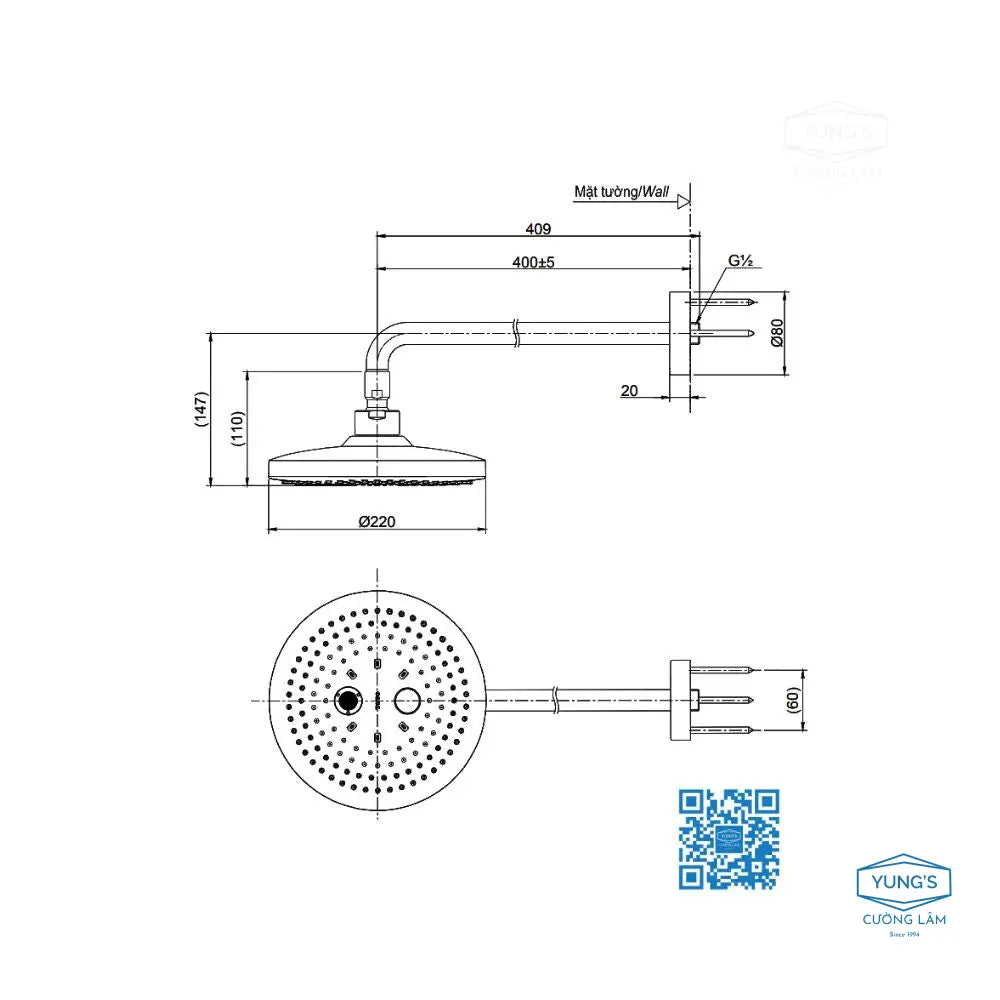 Bát sen gắn tường TBW01004A | Thiết Bị Vệ Sinh TOTO