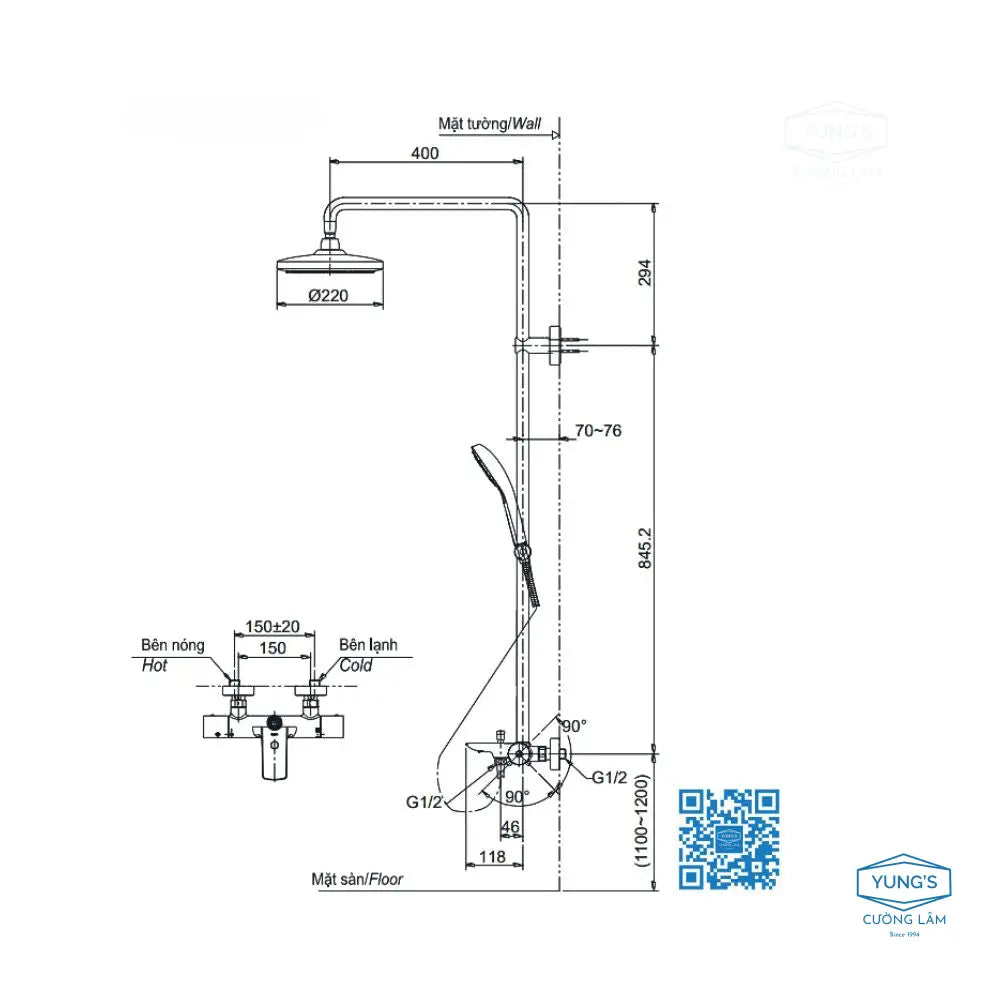 Sen cây nhiệt độ TBW01401BA TBW01401BB | Thiết Bị Vệ Sinh TOTO