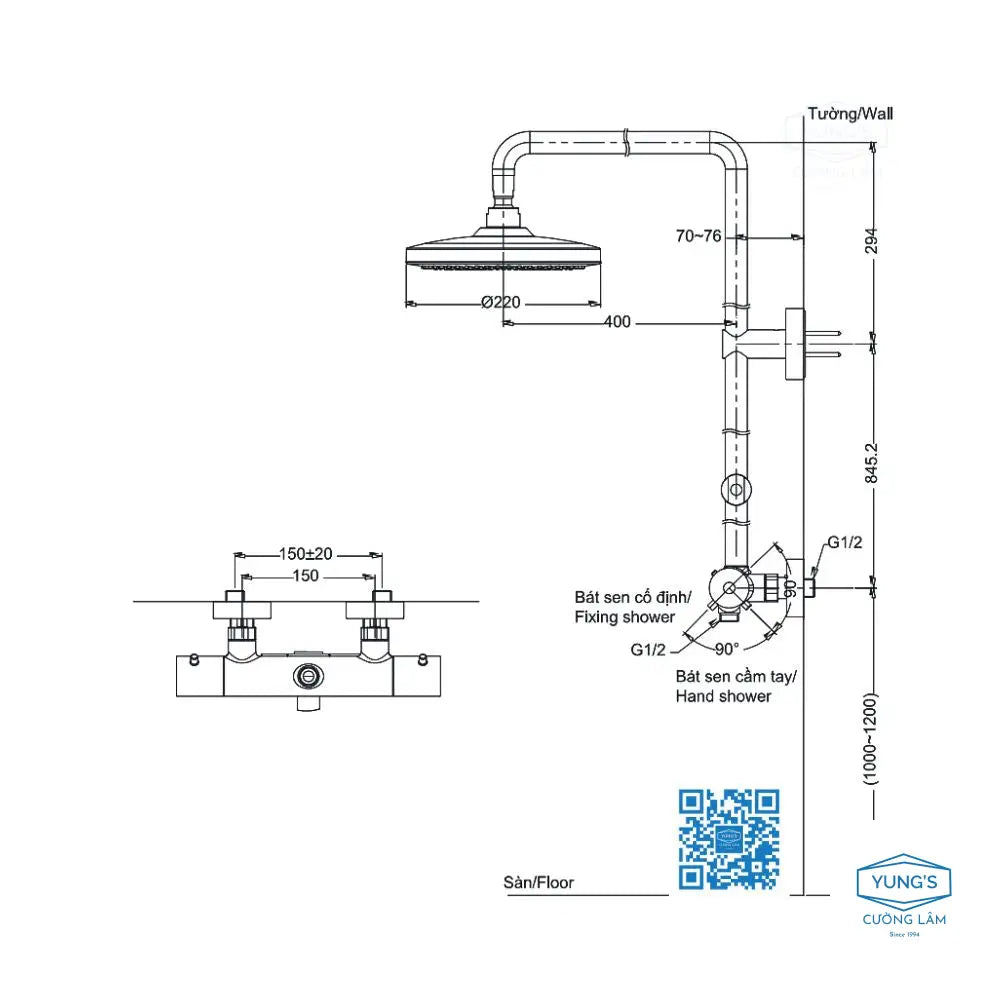 Sen cây nhiệt độ TBW01402B TBW01402BB | Thiết Bị Vệ Sinh TOTO