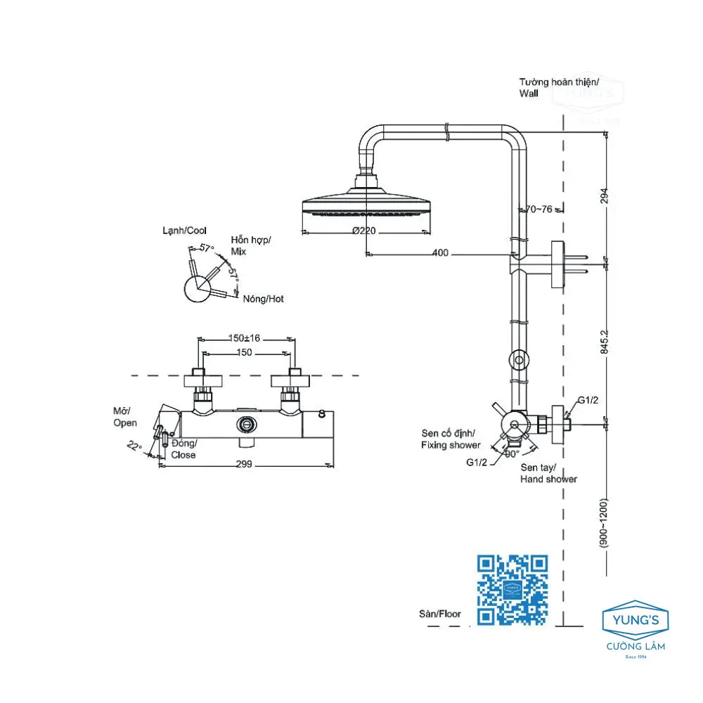 Sen cây nhiệt độ TBW01404B TBW01404BA TBW01404BB | Thiết Bị Vệ Sinh TOTO