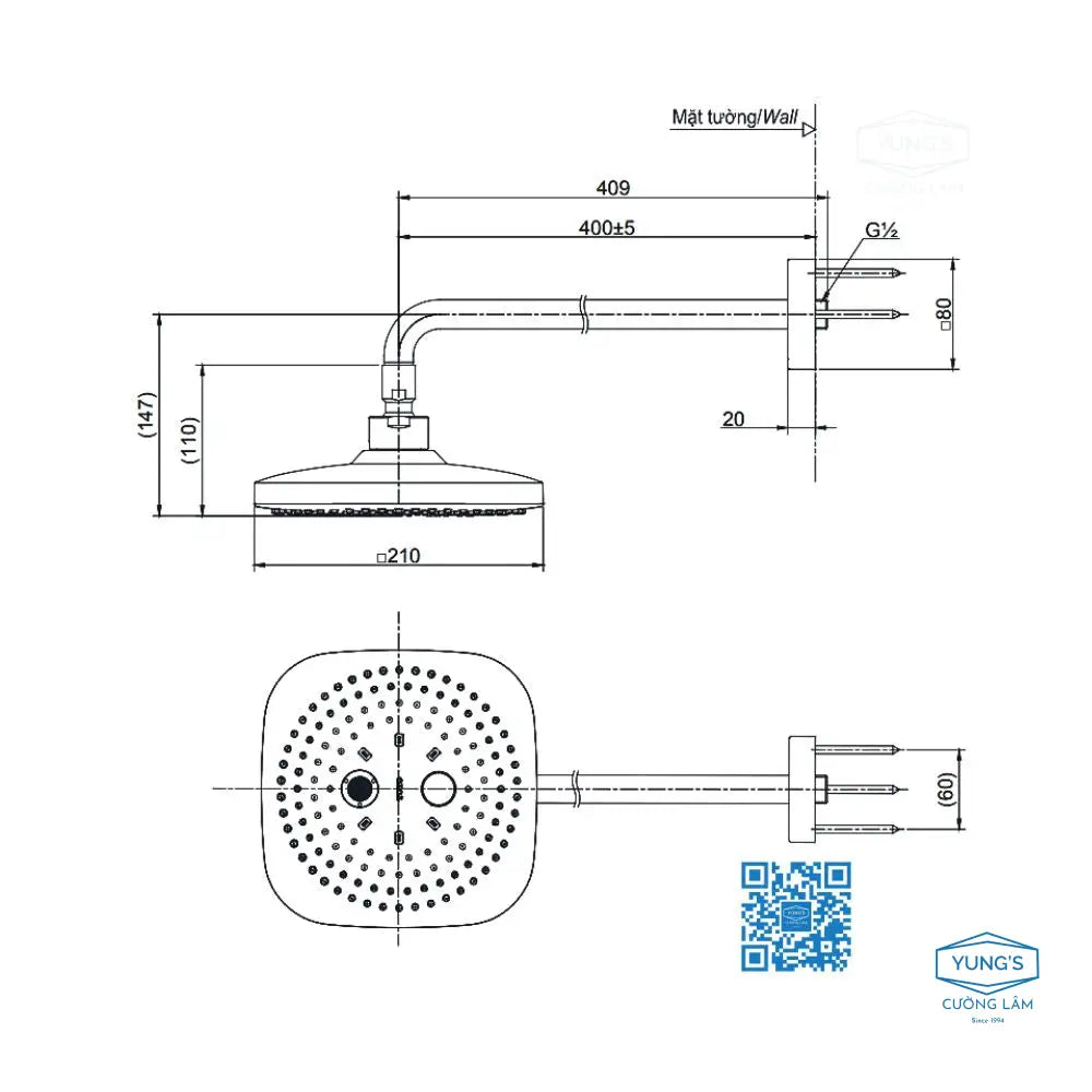 Bát sen gắn tường TBW02004A | Thiết Bị Vệ Sinh TOTO