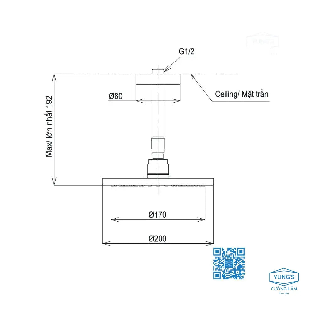 Bát sen gắn trần TBW07001A1 | Thiết Bị Vệ Sinh TOTO