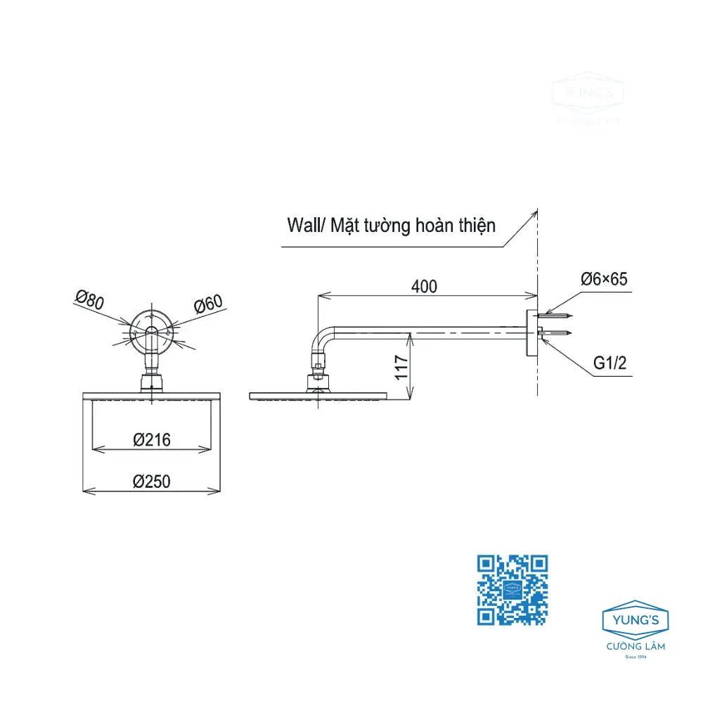 Bát sen gắn trần TBW07002A | Thiết Bị Vệ Sinh TOTO