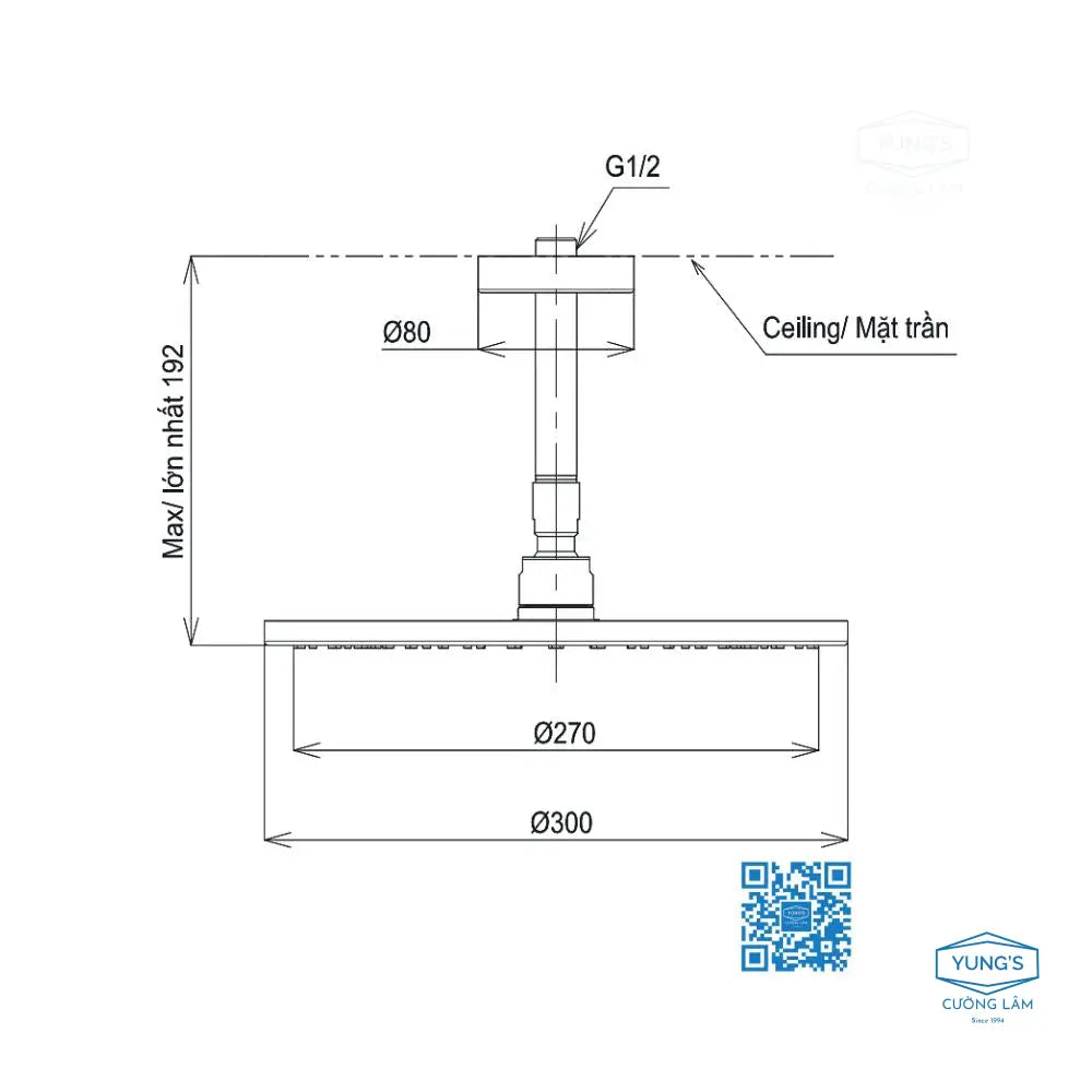 Bát sen gắn trần TBW07003A1 | Thiết Bị Vệ Sinh TOTO