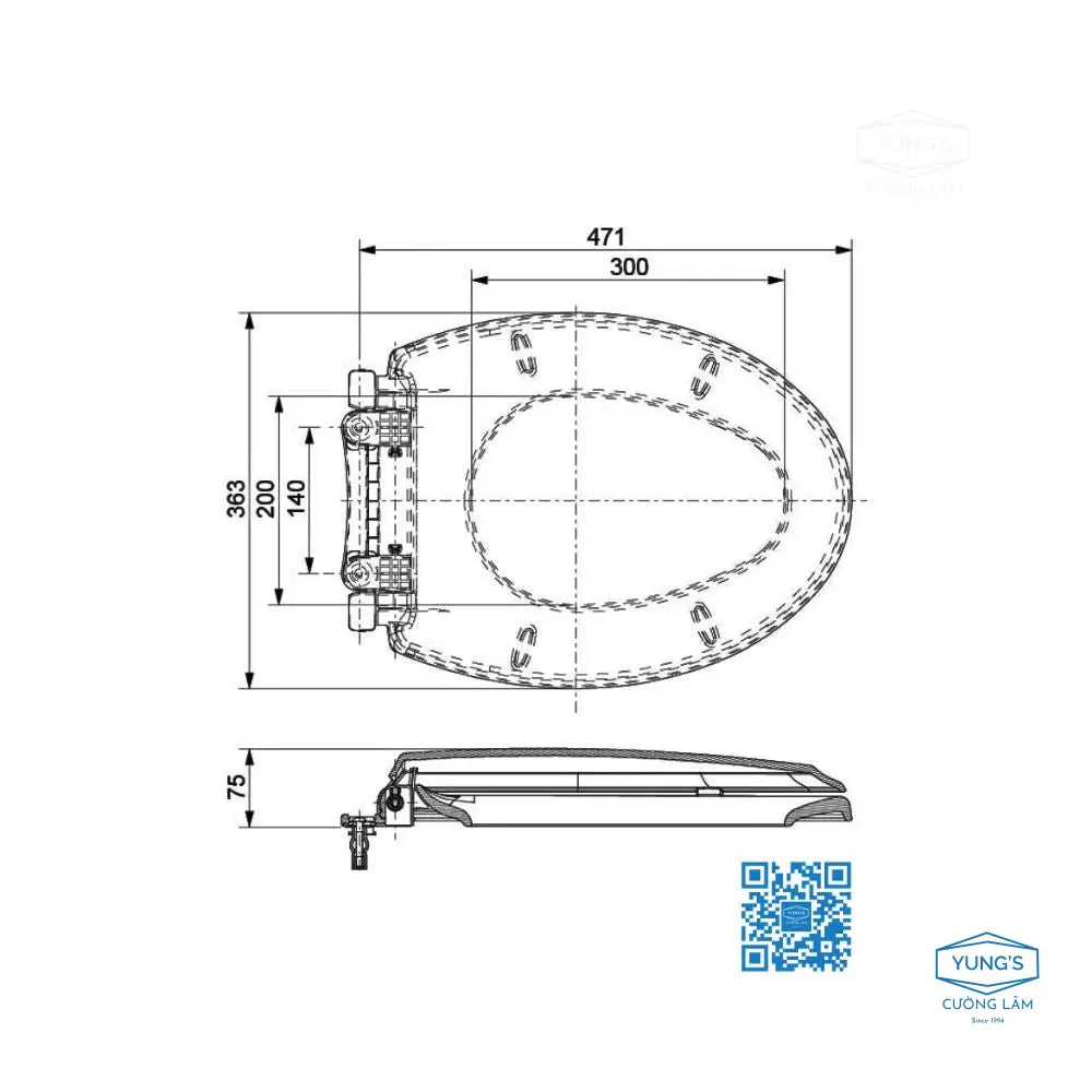 Nắp đóng êm TC507CVK-1#W | Thiết Bị Vệ Sinh TOTO