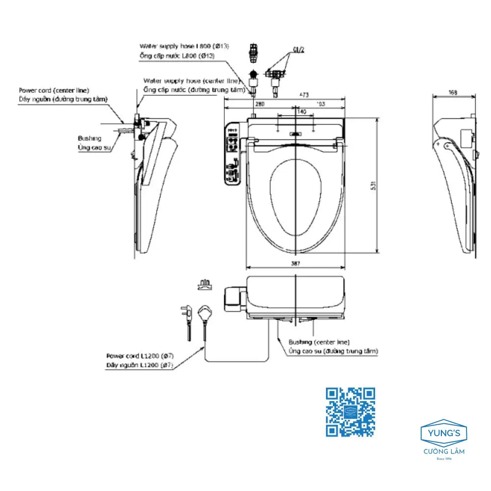 Tcf23710Aaa#Nw1 Nắp Rửa Điện Tử Washlet