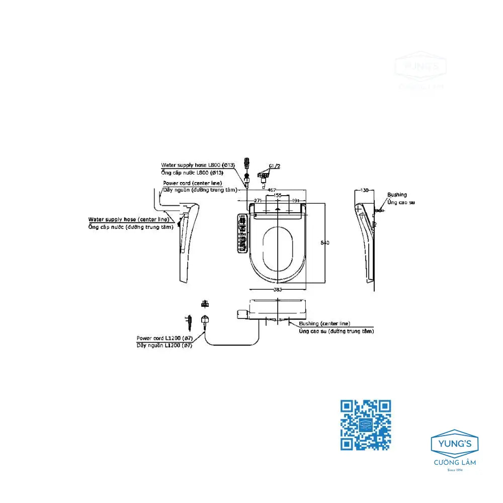 Tcf33370Gaa#Nw1 Nắp Rửa Điện Tử Washlet