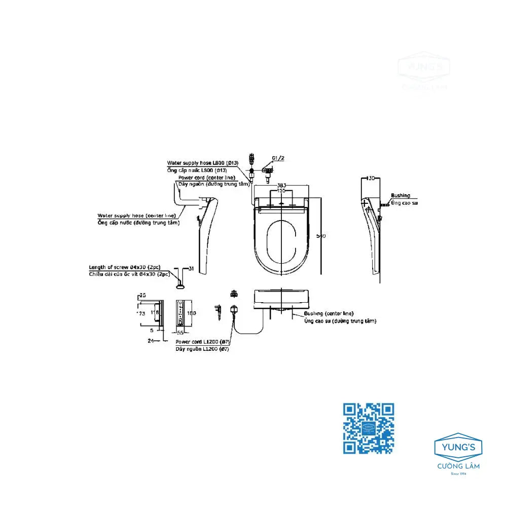 Tcf34570Gaa#Nw1 Nắp Rửa Điện Tử Washlet