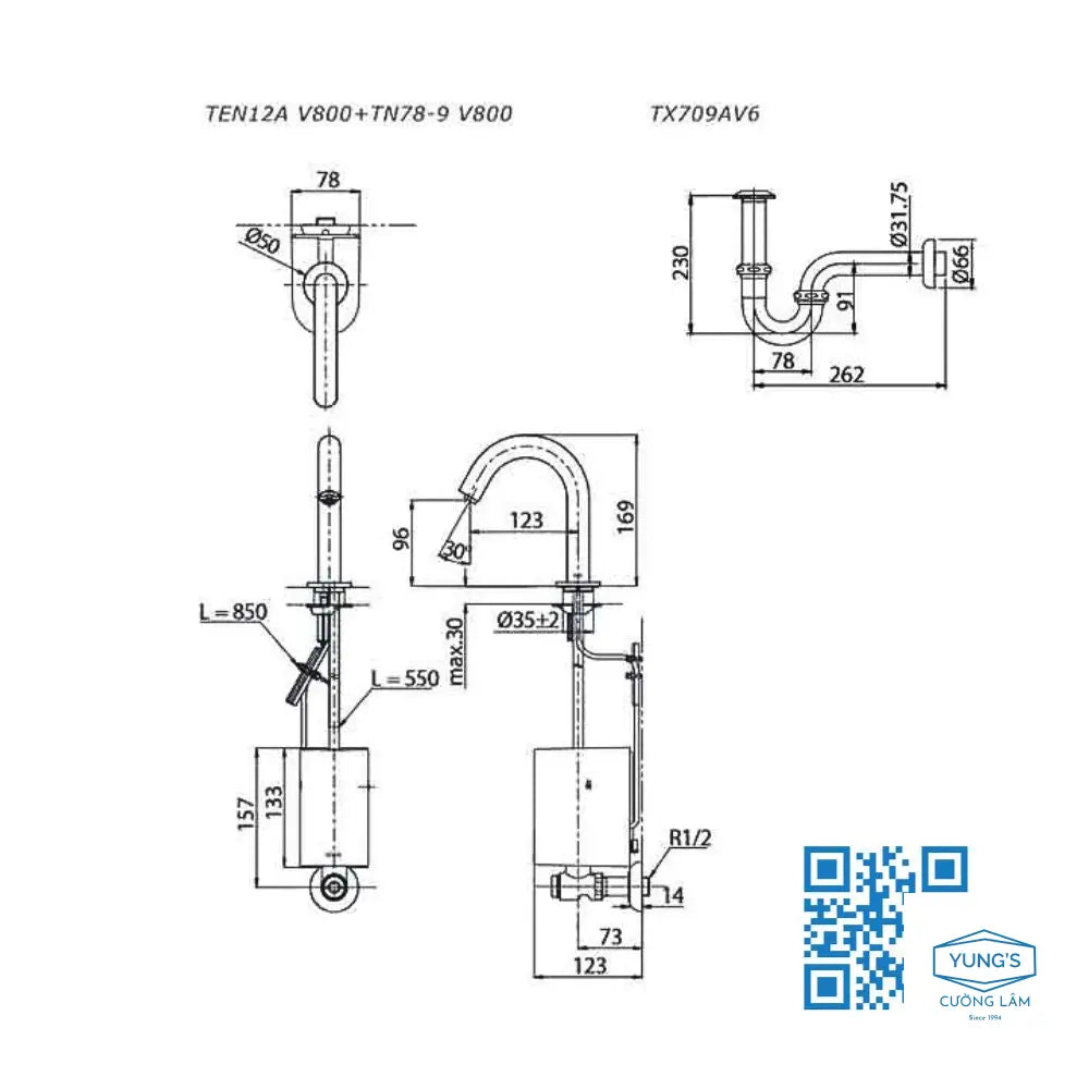 Ten12Av800 Tn78-9V800 Vòi Chậu Cảm Ứng