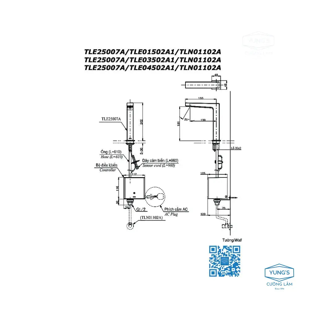 Vòi cảm ứng tự động TLE25007A | Thiết Bị Vệ Sinh TOTO