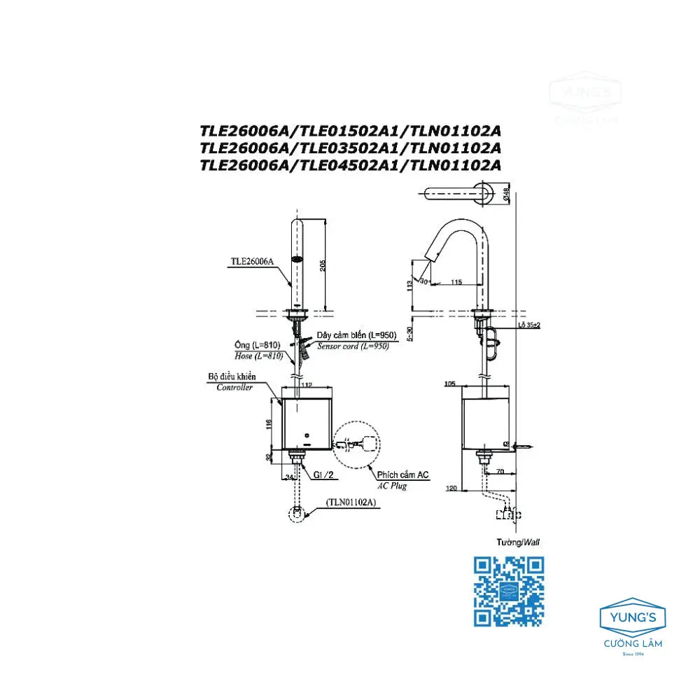 Vòi Lavabo cổ cao cảm ứng TLE26006A | Thiết Bị Vệ Sinh TOTO