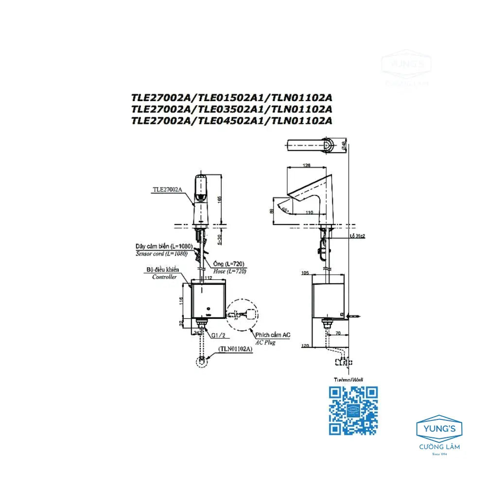 Vòi cảm ứng tự động TLE27002A TLE01502A1 TLN01102A | Thiết Bị Vệ Sinh TOTO