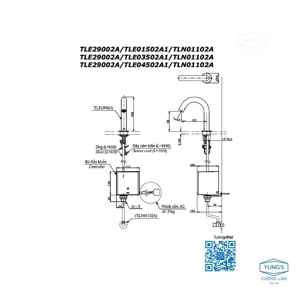 Vòi cảm ứng tự động TLE29002A TLE01502A1 TLN01102A | Thiết Bị Vệ Sinh TOTO