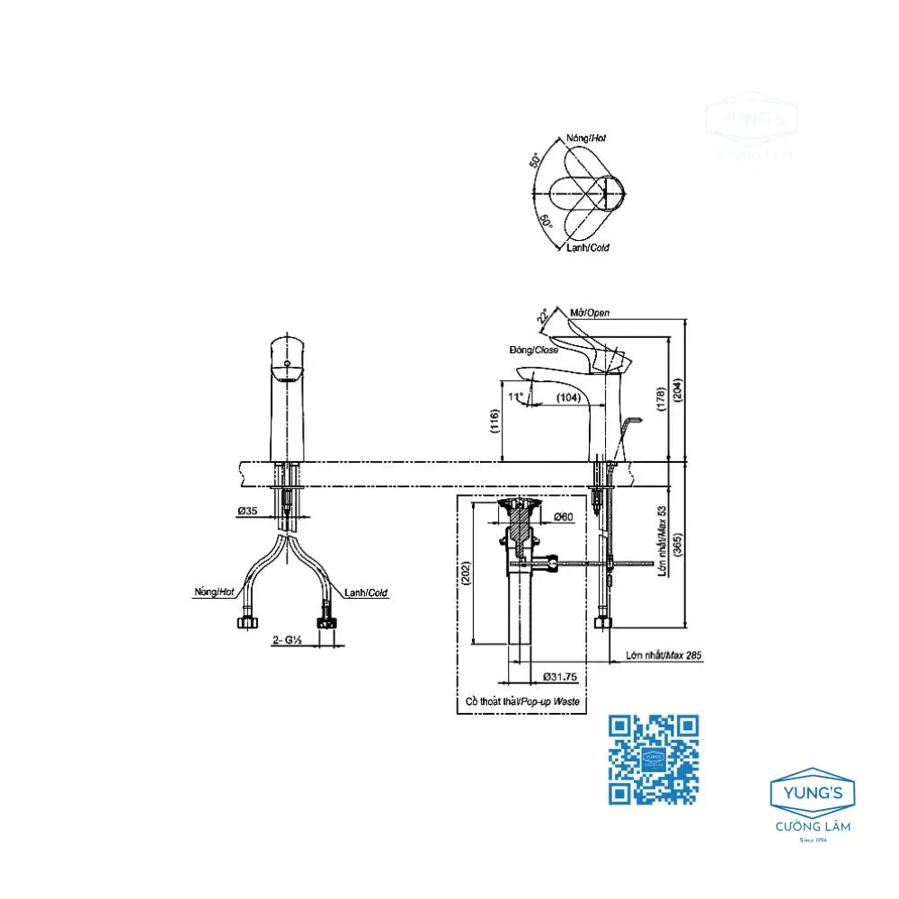 Tlg01301V Vòi Lavabo Nóng Lạnh