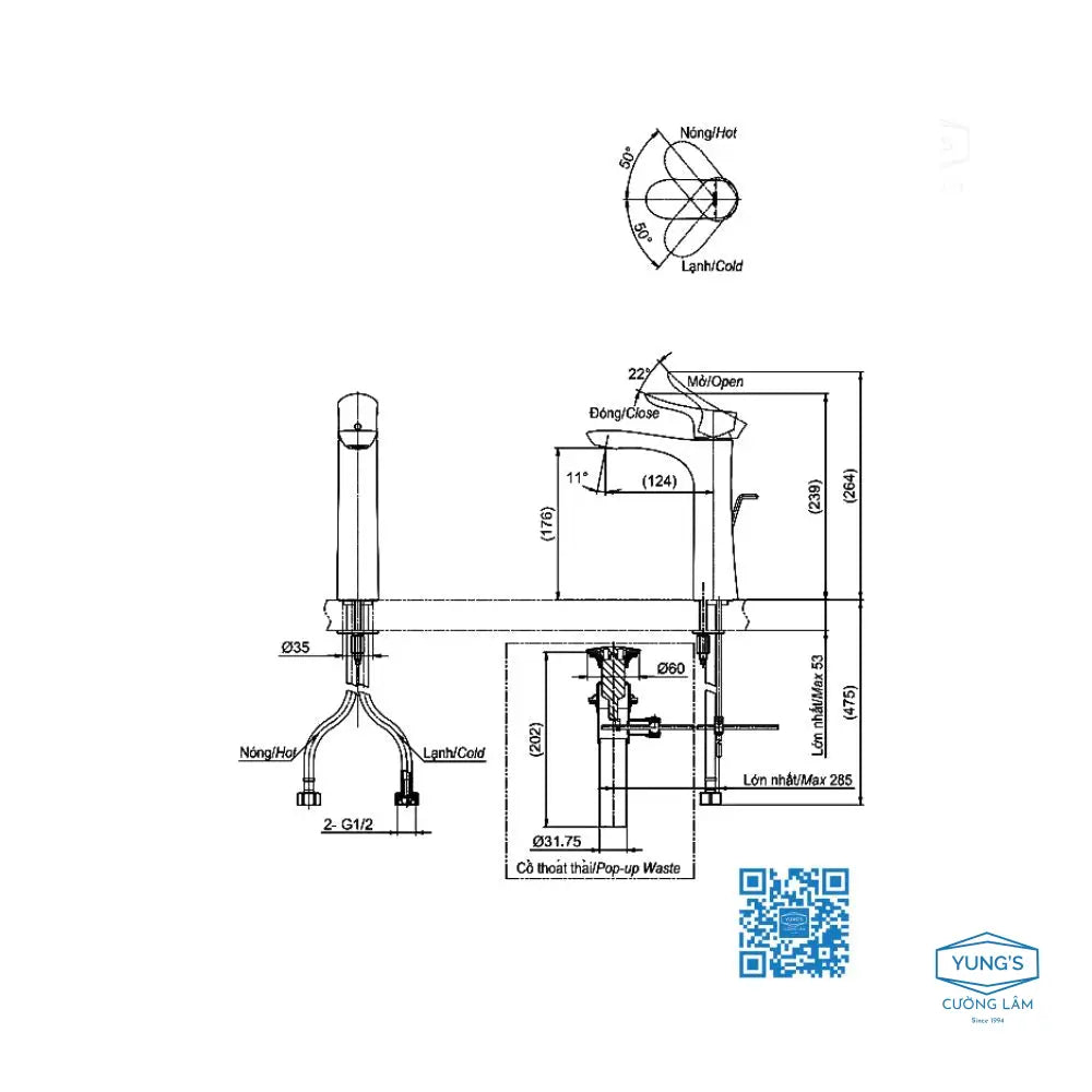 Tlg01304V Vòi Lavabo Nóng Lạnh