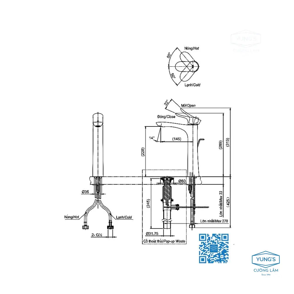 Tlg01307V Vòi Lavabo Nóng Lạnh