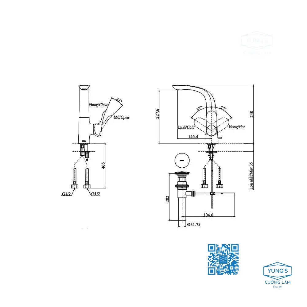 Tlg01309Bb Vòi Lavabo Nóng Lạnh