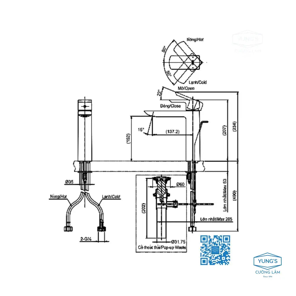 Tlg02304V Vòi Lavabo Nóng Lạnh