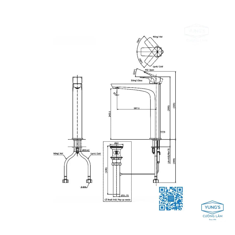 Tlg07305V Vòi Lavabo Nóng Lạnh