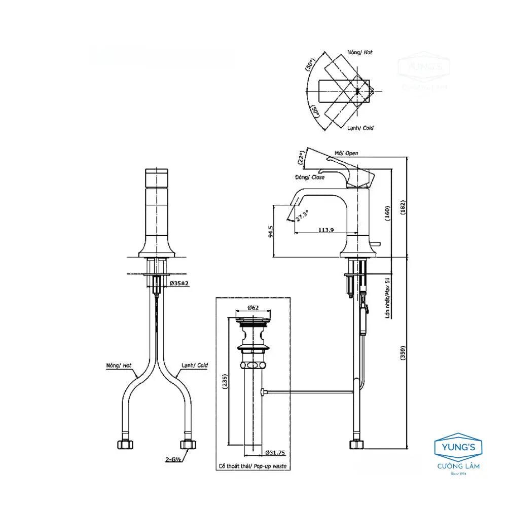 Tlg08301V Vòi Lavabo Nóng Lạnh