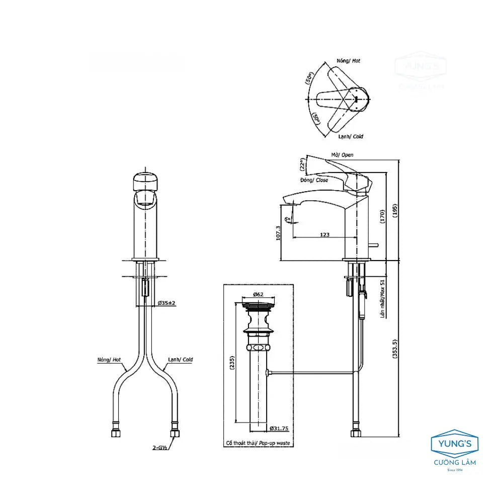 Tlg09301V Vòi Lavabo Nóng Lạnh