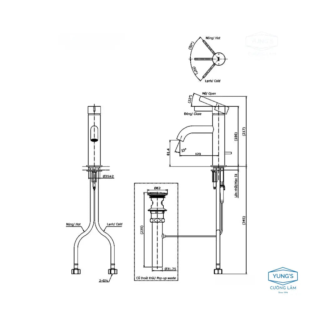 Tlg11301V Vòi Lavabo Nóng Lạnh