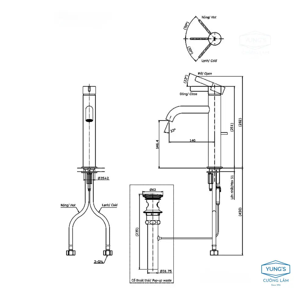 Tlg11303V Vòi Lavabo Nóng Lạnh