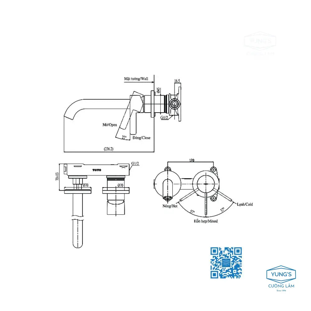 Tlg11308Ba Vòi Lavabo Nóng Lạnh