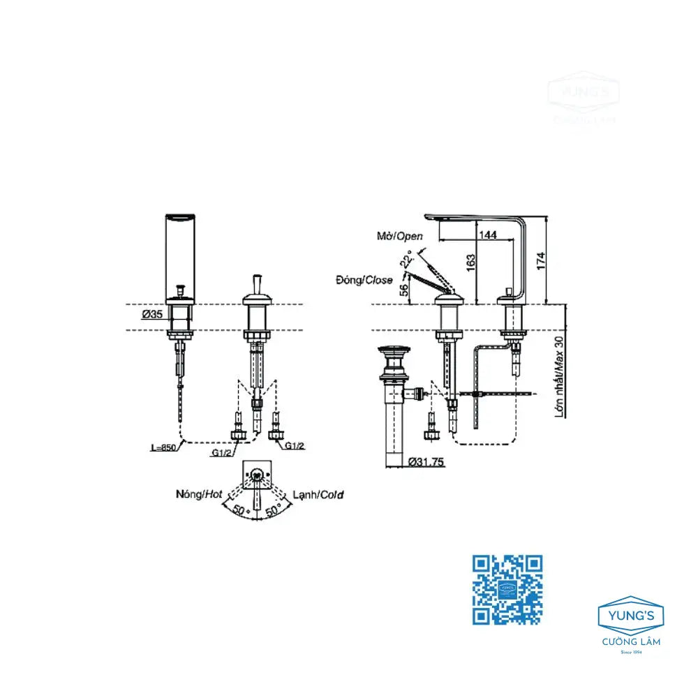 Vòi Lavabo gật gù nóng lạnh ZL TLP02304B | Thiết Bị Vệ Sinh TOTO