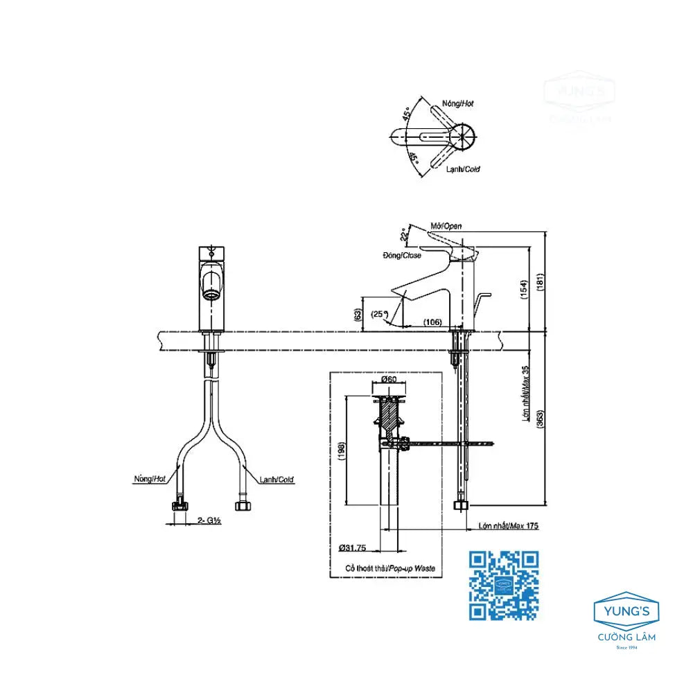 Tls01301V Vòi Lavabo Nóng Lạnh