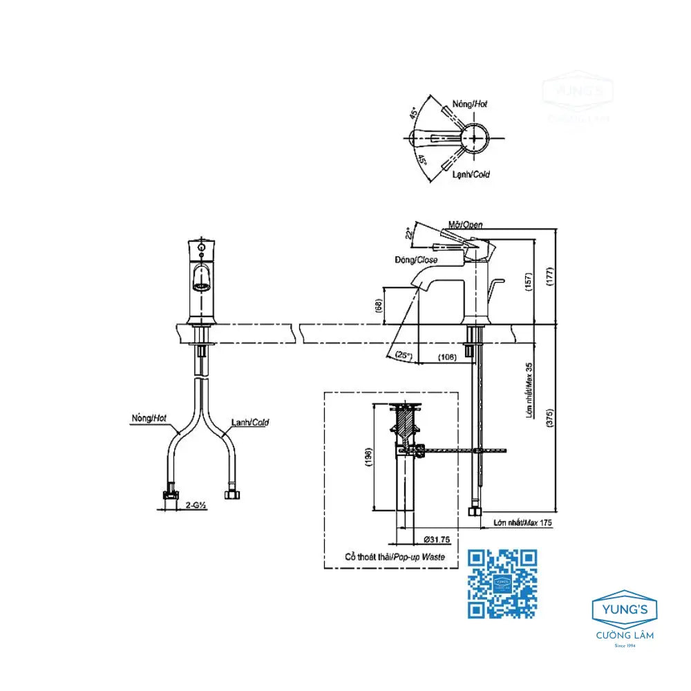 Tls02301V Vòi Lavabo Nóng Lạnh